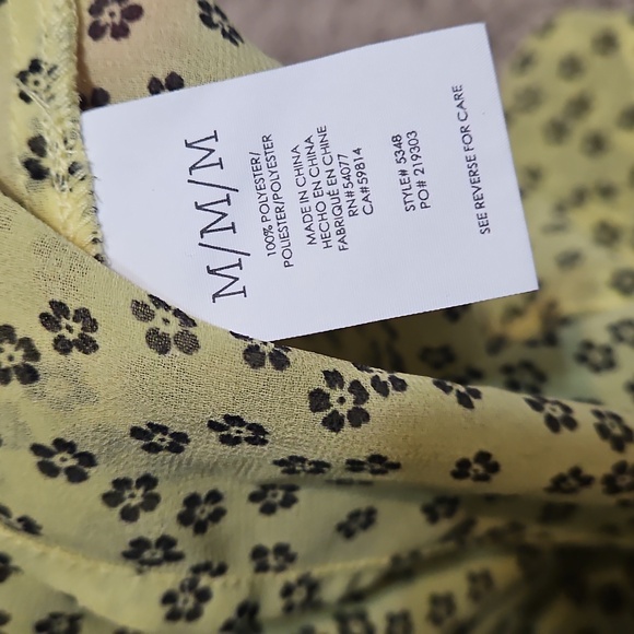 Cabi Viola Daisy Print Sleeveless Yellow  Collared Blouse - Picture 10 of 10